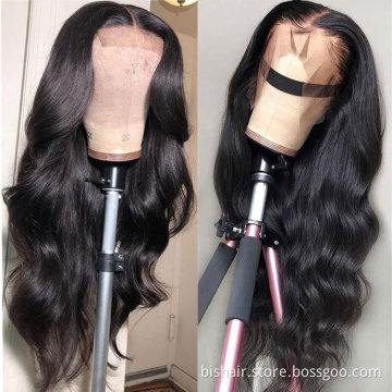 BIS Hair 13x1 T Front Lace Wig Brazilian Wave Real Human Hair Wig For Women 150% Density Natural Black Hair Wholesaler Discount